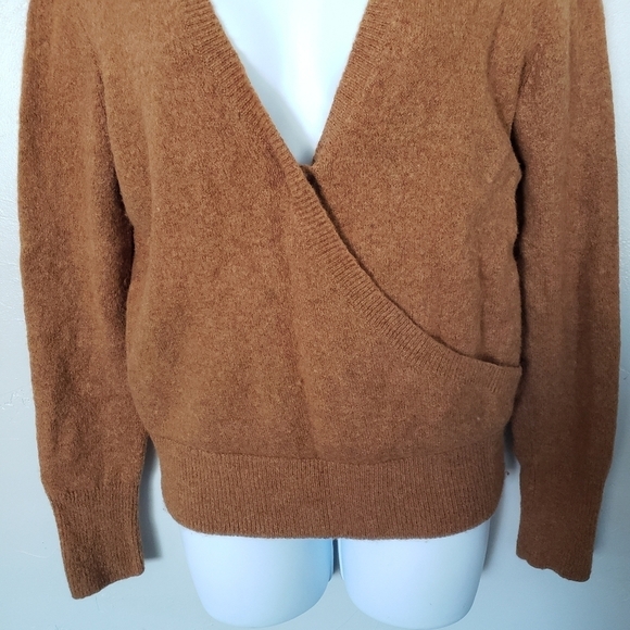 Madewell Women's Small Rust Orange Brown Long Sleeve Sweater Wool Alpaca Blend - Picture 6 of 9